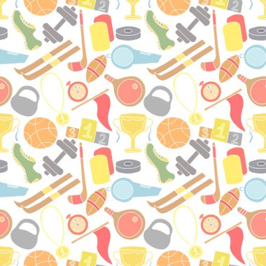 Kusursuz bir spor modeli. Spor simgeleriyle arkaplan