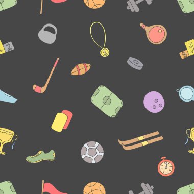 Kusursuz bir spor modeli. Spor simgeleriyle arkaplan