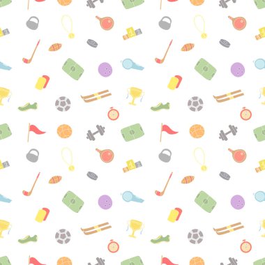 Kusursuz bir spor modeli. Spor simgeleriyle arkaplan