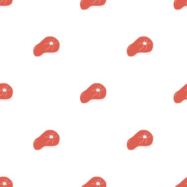 Kusursuz et deseni. Karalama et arka planı. Et ürünleri simgeleri ile illüstrasyon