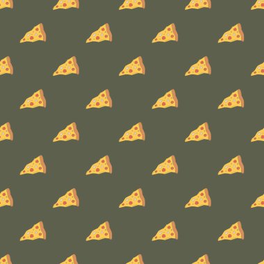 Kusursuz pizza kalıbı. Doodle pizza arka planı. Fast food modeli