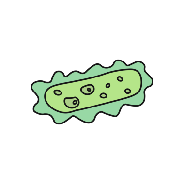 Virüs çizgi film ikonu. karalama virüsü