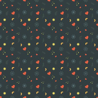 Kusursuz Noel şablonu. Yeni yıl geçmişi. Yılbaşı simgeleriyle renkli illüstrasyon