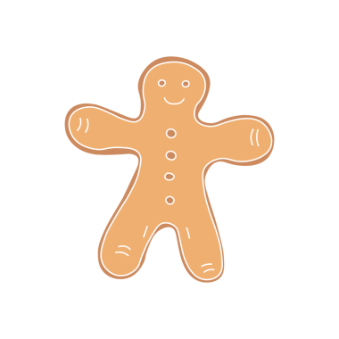 bir noel zencefilli çörek çizgi film ikonu