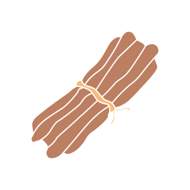Tarçın çizgi film ikonu. karalama tarçın 