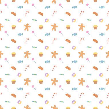 Kusursuz Noel şablonu. Yeni yıl geçmişi. Yılbaşı simgeleriyle renkli illüstrasyon