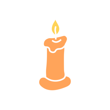 bir mum çizgi film simgesi