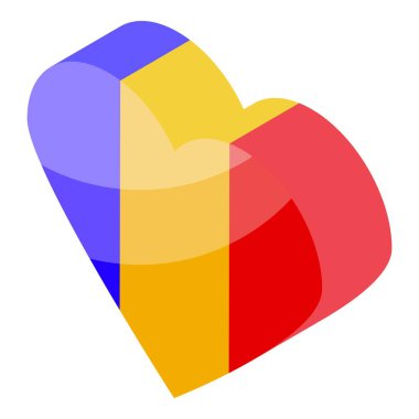 Romanya kalp ikonu izometrik vektörünü işaretledi. Romanya seyahati Kemer geleneği