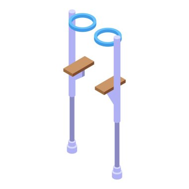 Stilts ikon izometrik vektörü. Bacaklı palyaço. İnsan tasarımı