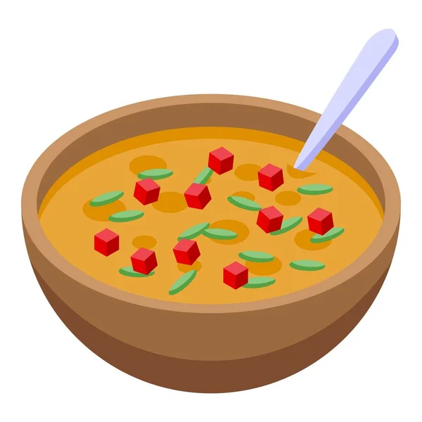 Rumänische Suppe Symbol Isometrischen Vektor Rumänien Reisen Traditionelles Essen — Stockvektor