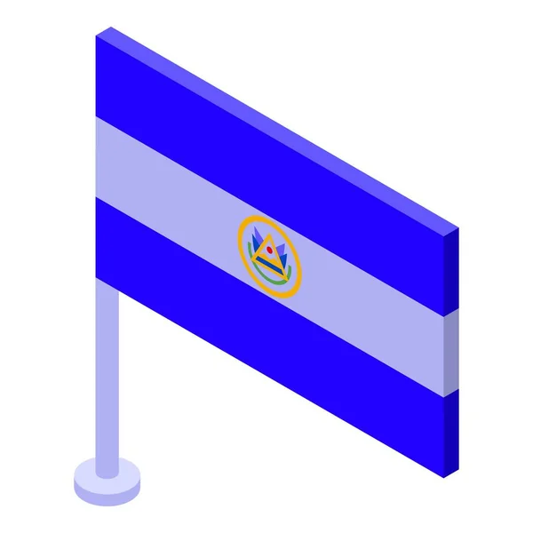 Salvador Zászló Ikon Izometrikus Vektor Vidéki Utazás Amerika Utazás — Stock Vector