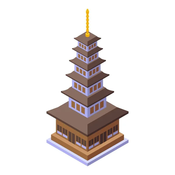 Ikona Izometrycznego Wektora Pagody Świątyni Azjatycki Budynek Świątynia Miasta — Wektor stockowy