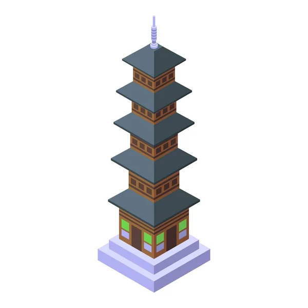 Pagoda 아이콘 Isometric Vector 아시아 — 스톡 벡터