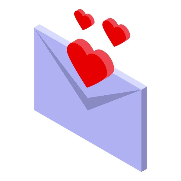 Envelope Ícone Cupido Vetor Isométrico Amor Flecha Amour Dos Namorados — Vetor de Stock