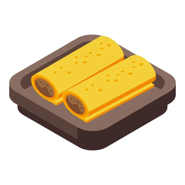 Изометрический Вектор Иконок Шоколадного Рулона Австралийская Еда Кухня — стоковый вектор
