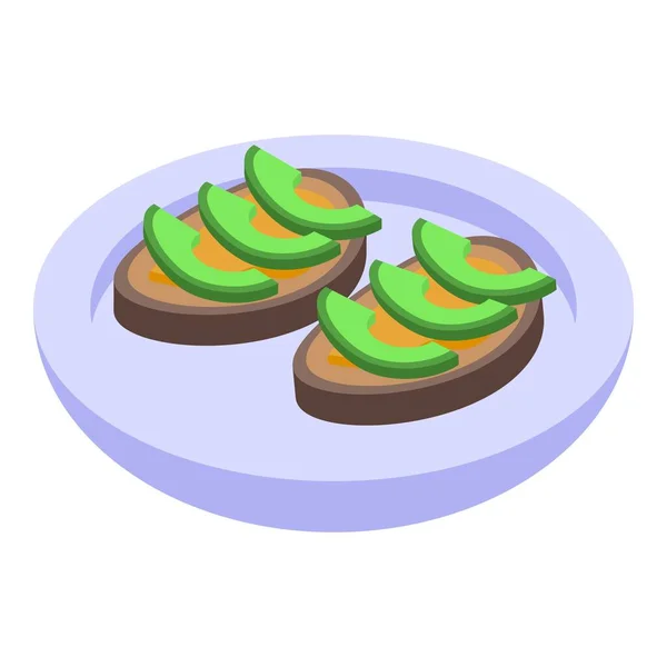Icône Sandwich Avocat Vecteur Isométrique Nourriture Australienne Cuisine Viande — Image vectorielle