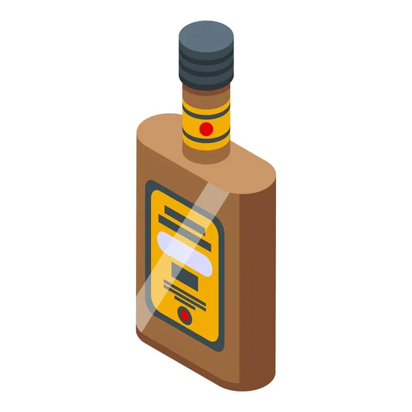 Icono Botella Alcohol Vector Isométrico Comida Austriaca Menú Pan — Vector de stock