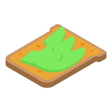 Vejetaryen sandviç ikonu izometrik vektörü. Diyet yemek. Taze besin