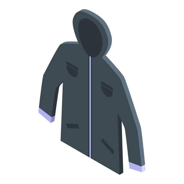Ice Fishing Jacket Icoon Isometrische Vector Wintermeer Mensenvisser — Stockvector