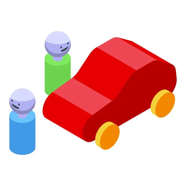 Ikona Zabawki Samochodowej Montessori Wektor Izometryczny Edukacja Szkolna Inteligentny Kształt — Wektor stockowy