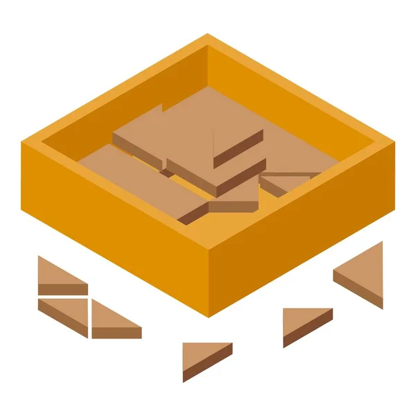 Montessori Icono Caja Juego Vector Isométrico Educación Juguete Forma Matemática — Vector de stock