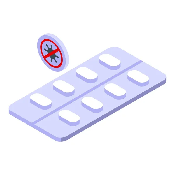 Antivirus Pill Icon Isometric Vector Medicine Virus Health Person — Stock Vector