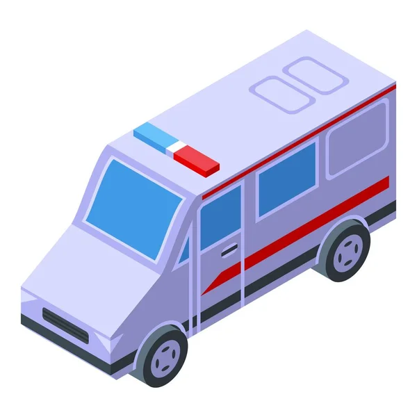 Vettore Isometrico Dell Icona Dell Automobile Ambulanza Salute Ospedaliera Clinica — Vettoriale Stock