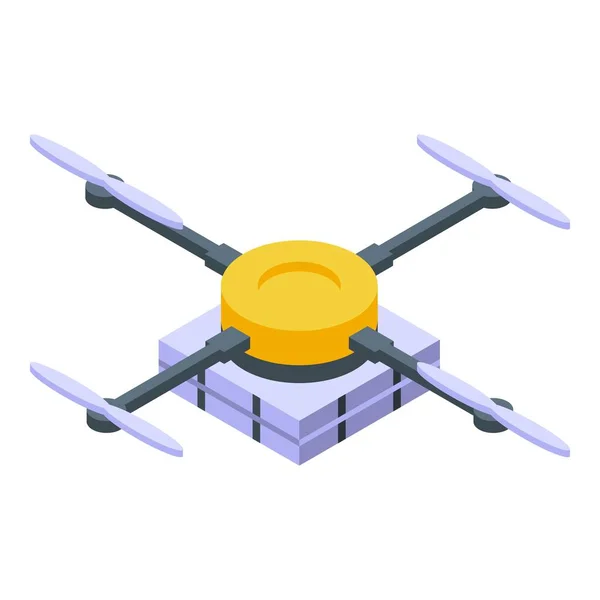 Icône Livraison Drone Vecteur Isométrique Service Ligne Vélo Alimentaire — Image vectorielle