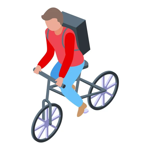 Εικονίδιο Courier Ποδήλατο Ισομετρική Διάνυσμα Παράδοση Σκούτερ Υπηρεσία Moto — Διανυσματικό Αρχείο