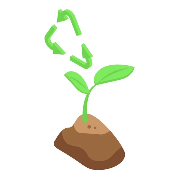 Grow Plant Content Icon Isometric Vector 디지털 온라인 — 스톡 벡터