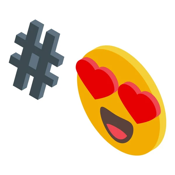 Seperti Emoji Icon Isometric Vector Sosial Digital Penonton - Stok Vektor