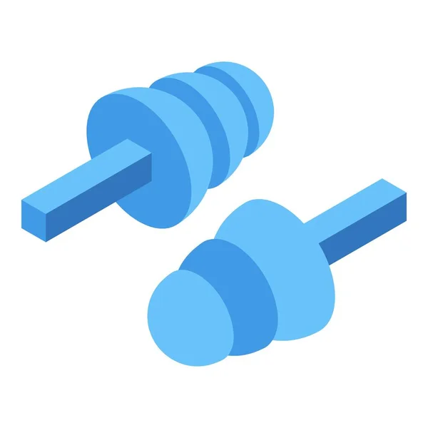 Rubber Earplugs Icon Isometric Vector Noise Protection Factory Protector — Stock Vector