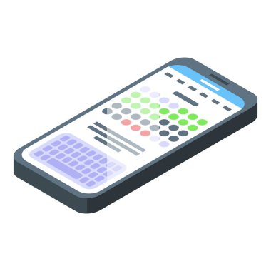 Telefon adet takvimi ikonu izometrik vektörü. Kadın menopozu. Anatomi döngüsü