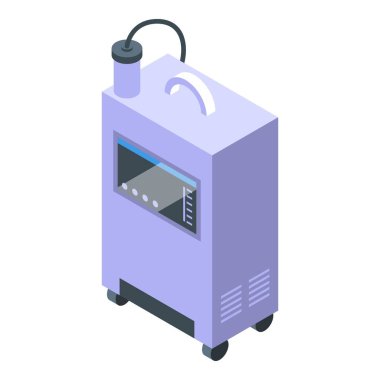 Oksijen yoğunlaştırıcı boru ikonu izometrik vektörü. Ev tankı. Sağlık aygıtı