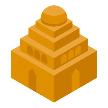 Arap camisi ikonu izometrik vektörü. Müslüman eğitimi. Müslümanlarla görüşme