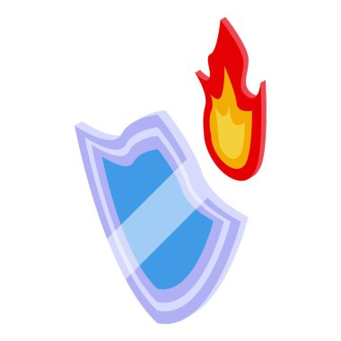 Güvenli kalkan risk ikonu izometrik vektörü. Para iadesi. Çizelge kontrolü