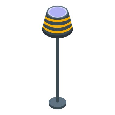 Hafif lamba ikonu izometrik vektörü. Zemin katı. Ev masası