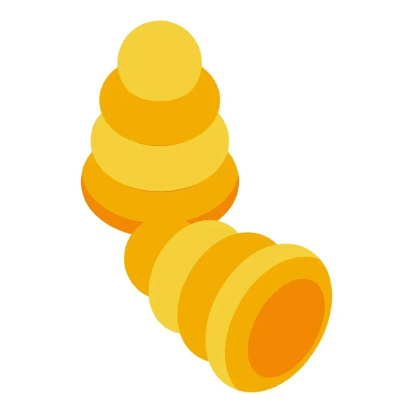 Orangefarbene Ohrstöpsel Symbolisieren Isometrischen Vektor Ohrstöpsel Fabrikschützer — Stockvektor