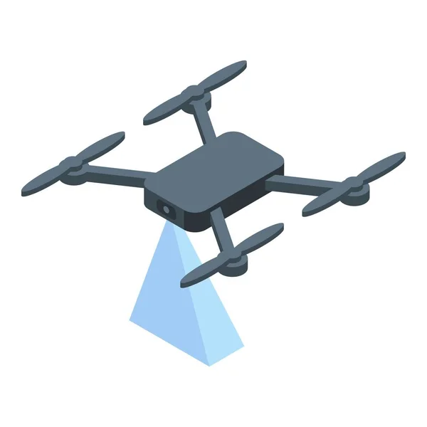 Moderno Drone Icona Vettore Isometrico Programma Sociale Sviluppo Cms — Vettoriale Stock