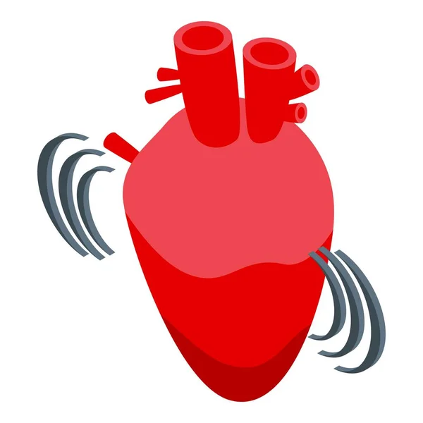 Icono Miedo Frecuencia Cardíaca Vector Isométrico Ataque Pánico Estrés Ira — Vector de stock