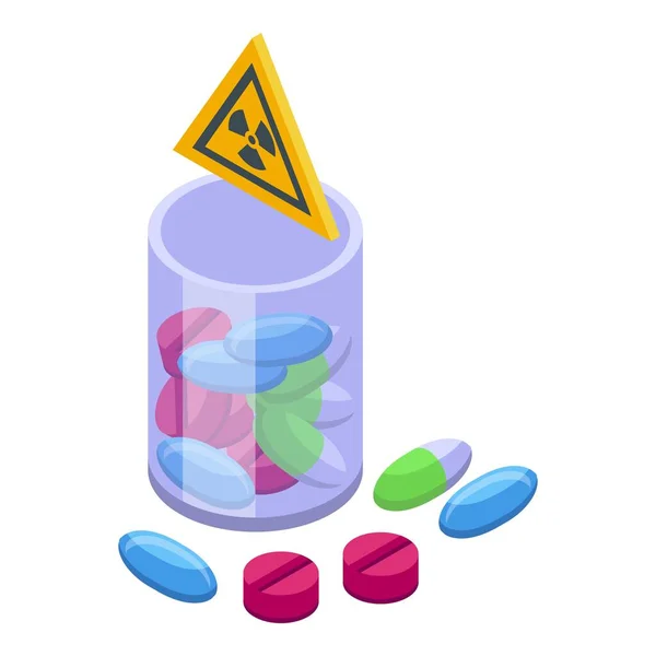 Danger Laboratoire Pilules Icône Vecteur Isométrique Recherche Laboratoire Médecine — Image vectorielle