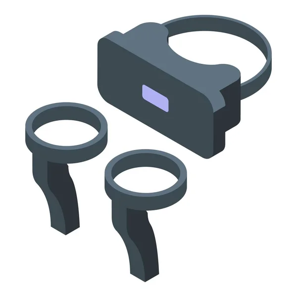 Headset Ikon Isometrisk Vektor Virtuell Rundtur Online Video — Stock vektor