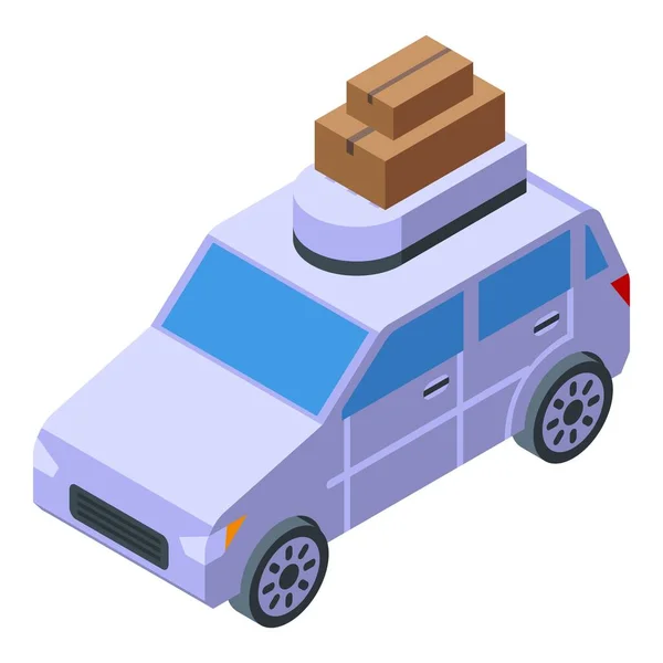 Move Box Car Icon Isometric Vector House Service Family Storage — Stock Vector