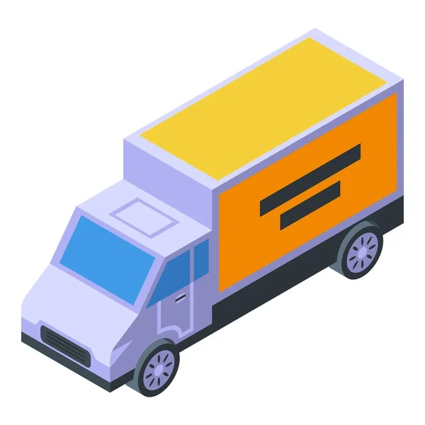Inicio Mover Camión Icono Vector Isométrico Servicio Caja Almacenamiento Familiar — Vector de stock