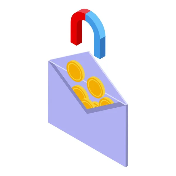 Passief Inkomen Mail Pictogram Isometrische Vector Werk Contant Computervrijheid — Stockvector