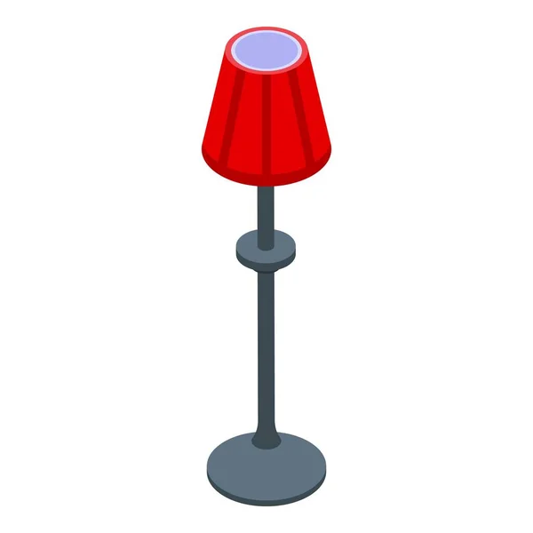 Icône Lampe Rouge Vecteur Isométrique Mobilier Intérieur Lumière Foyer — Image vectorielle