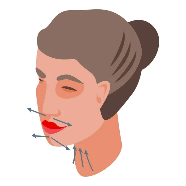 Gesichtshaut Massage Symbol Isometrischen Vektor Gesichtsbehandlung Kosmetischer Kopf — Stockvektor