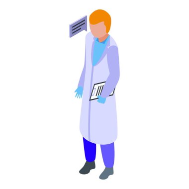 Kulak doktoru ikon izometrik vektörü. Sağır yardımı. Engelliler