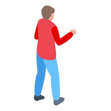 Çocuk kendini savunma ikonu izometrik vektörü. Erkek kavgası. Sıkıyönetim