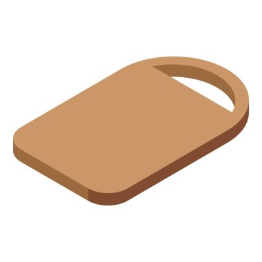 Yeni ahşap tahta ikon izometrik vektörü. Yemek tepsisi. Yemek masası